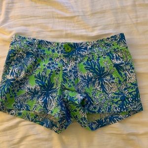 Lilly Pulitzer coral print shorts